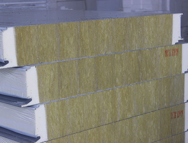 120kg rockwool sandwich panel with PU sealing side